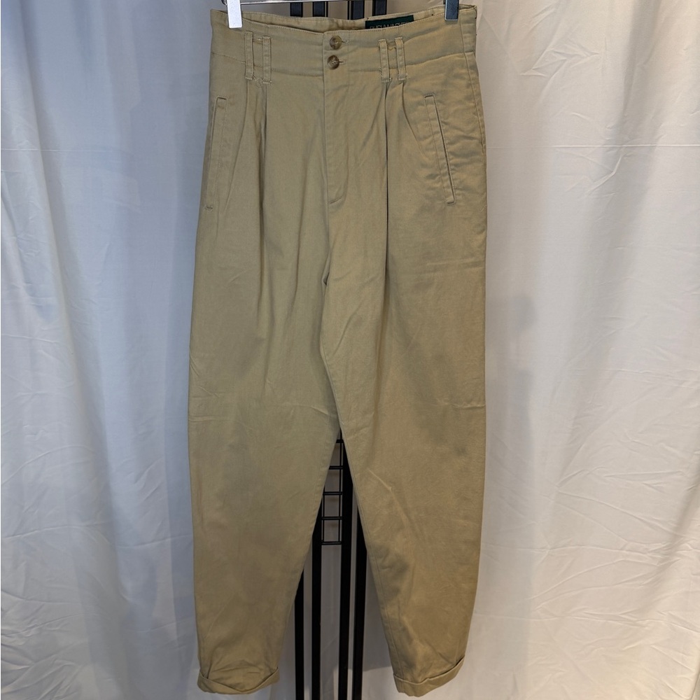 Classic Tan High-Waisted Chinos